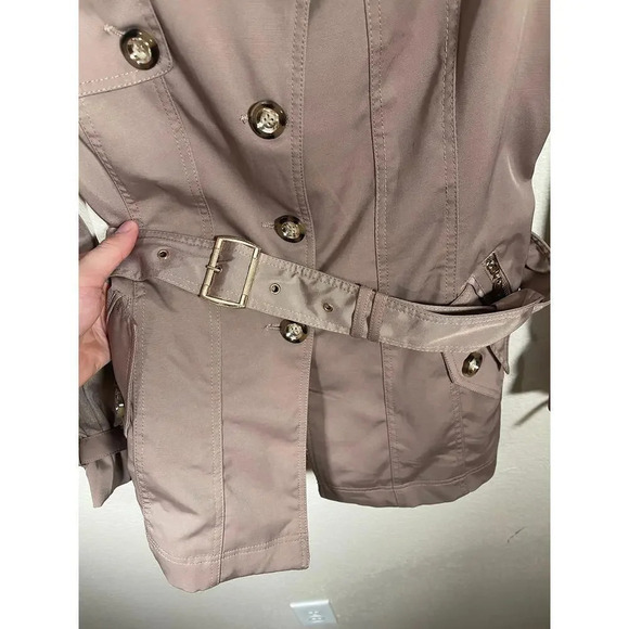 2000s Le Chateau Camel Brown Trench Coat Large - Picture 2 of 8